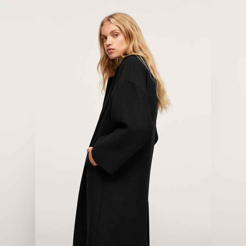 Mango Wool Blend Coat Black New - Picture 10 of 12